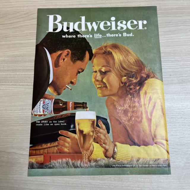 Budweiser Beer Where There's Life Theres Bud 1960 Vintage Print Ad Life Magazine