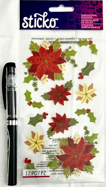 Poinsettias - Scrapbooking Card Stickers (NEW) Sticko