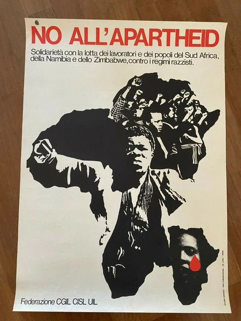 Poster Politico 'Guinea Donna Africana Ribelle', Anti-Apartheid, Stampa D'Arte, 28x43 Cm, Nuova Riproduzione