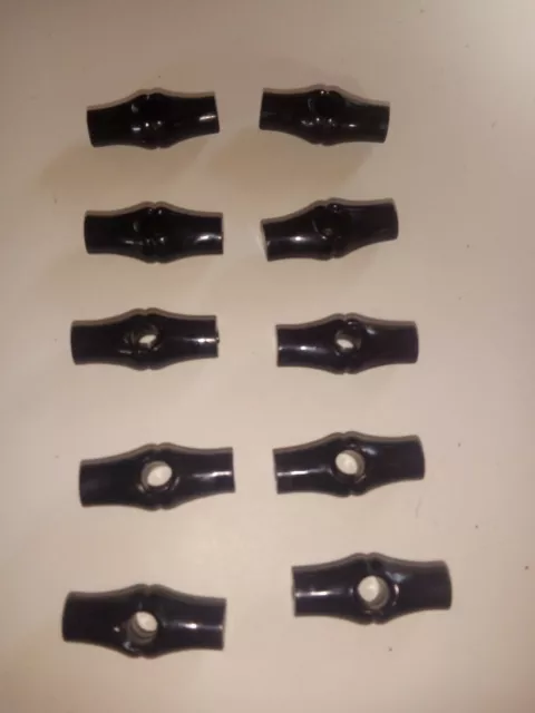 10 x 25 mm X botones de palanca de plástico negro.