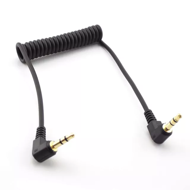 Spiral 3.5mm Jack To Jack Stereo Audio Headphone Aux Coiled Auxiliary Cable Lead