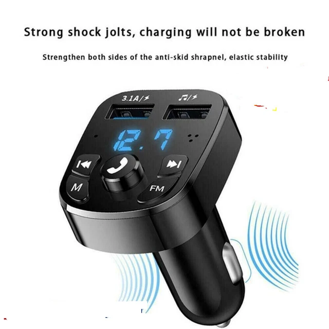 GB Voiture sans Fil Bluetooth Transmetteur Fm MP3 Lecteur USB 2 Rapide Chargeur.