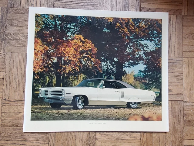 Vtg 1966 2+2 Hardtop Coupe Pontiac Dealership Showroom Cardboard Sign 20.5 x17.5