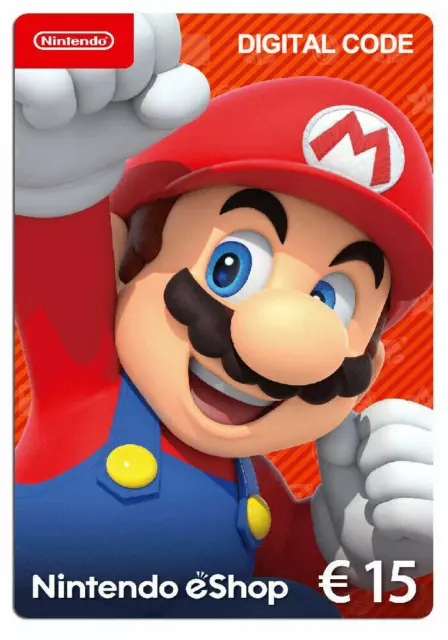 Nintendo eShop Card 15 Euro Nintendo 15€ Guthaben key - Nur für Währung Eur gilt