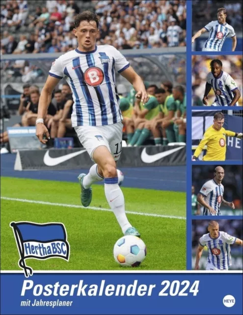 Hertha Posterkalender 2024. Fotokalender mit den Spielern des Hertha BSC....