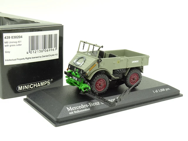 Kyosho Minichamps – 499030920 – Miniatur-Fahrzeug – MB Unimog 401 mit geplantem Anhänger – Maßstab 1:43 – Weiß Kyosho Minichamps – 499030920 – Miniatur-Fahrzeug – MB Unimog 401 mit geplantem Anhänger – Maßstab 1:43 – Weiß