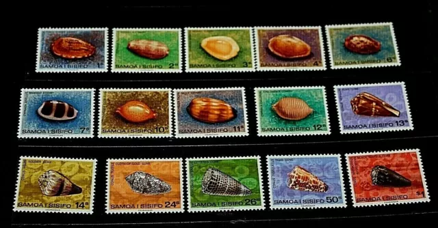 Samoa 1978 Sea Shells S/Set Of 15 To $1.00 Fine M/Vl/H