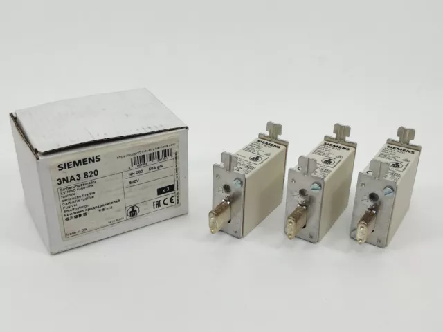 Siemens 3NA3820 LV Hrc Fusible Élément NH000 3pcs. 50A