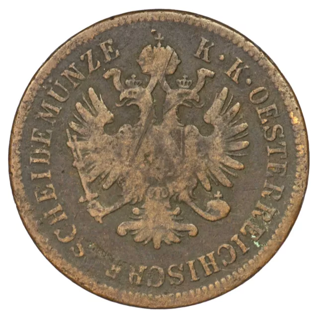 Autriche 4 kreuzer 1861 B Franz Joseph I Kremnica pièce de monnaie cuivre