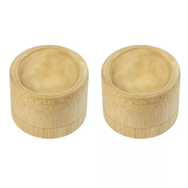 2 Pcs Bamboo Containers Loose Tea Jar Lids Matcha Wood Vintage