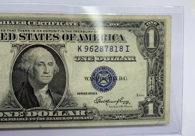 Series 1935 Blue Seal $1.00 One Dollar Silver Certificate Note