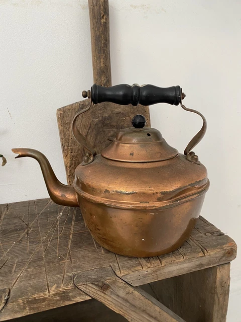 Antique Vintage Copper Stove Teapot Kettle