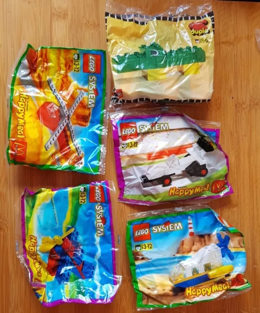 McDonalds Happy Meal Lego sets 4 x Vintage Polybags + 1 Duplo  1994 BNIP