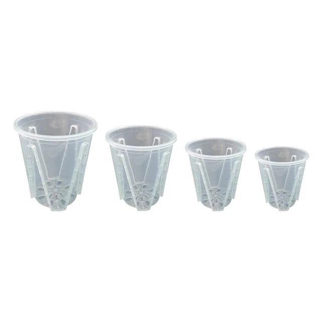Pot Transparent Pour Orchidées - 20 Cm, Drainage Optimisé, Aération Parfaite Pour Racines Saines