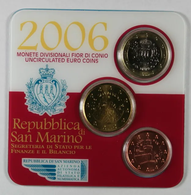 San Marino Euro-Mini-Kursmünzensatz (Mini-KMS) 2006 in Coincard [€ 1,55]