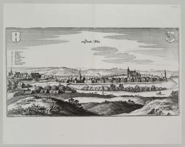 REETZ / Recz - Vogelschau - Matthäus Merian - Kupferstich 1652