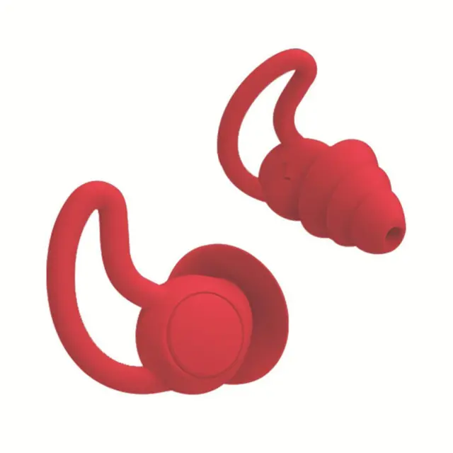 FE# Silicone Ear Plugs Sound Insulation Anti Noise Sleeping Earplugs (Red)
