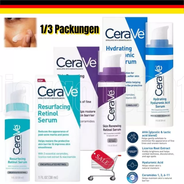 30ml Cerave hauterneuerndes Retinol feuchtigkeitsspendendes Hyaluronsäure-Serum