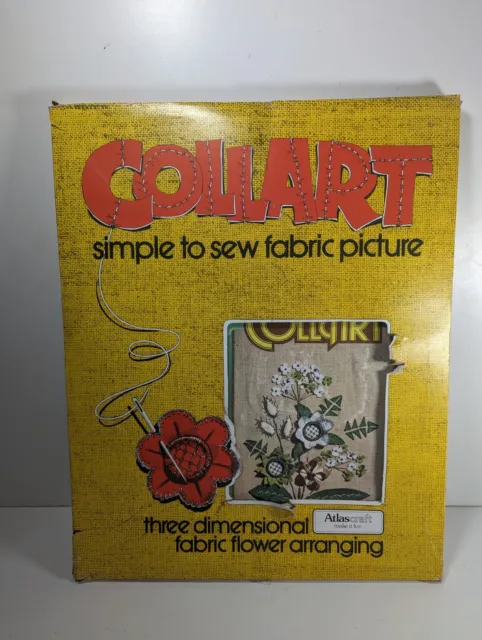 Vintage Collart einfach zu nähen Stoff Bild Flow Arrangement Basteln 1978 selten