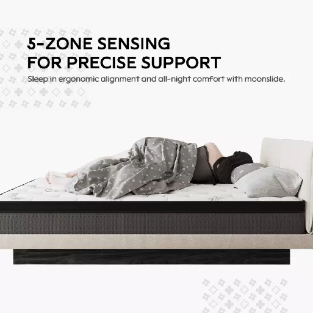 moonslide Mattress Pocket Spring 5 Zone Egg-Shape Foam Medium Firm Bed Euro-Top 2