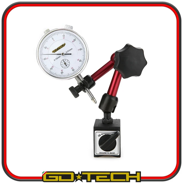Bras Magnétique Universel M5 Pour Indicateur à Cadran - Support Base Magnétique Rouge
