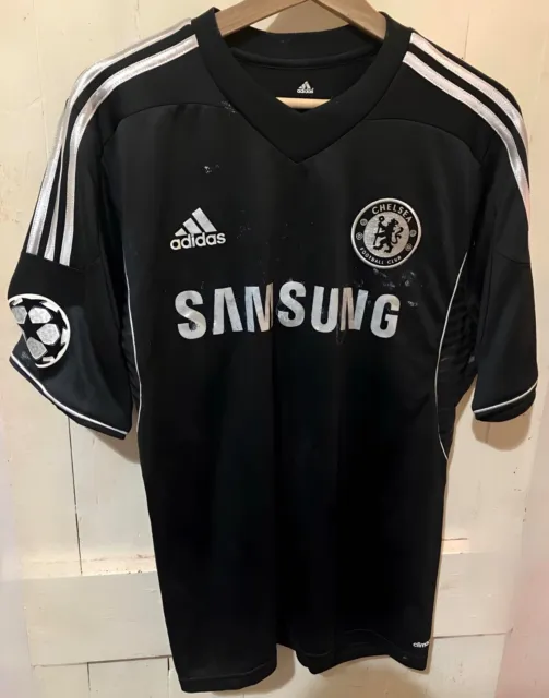 Chelsea FC 2013 2014 Adidas third shirt Demba Ba #19 black jersey Size Large CFC