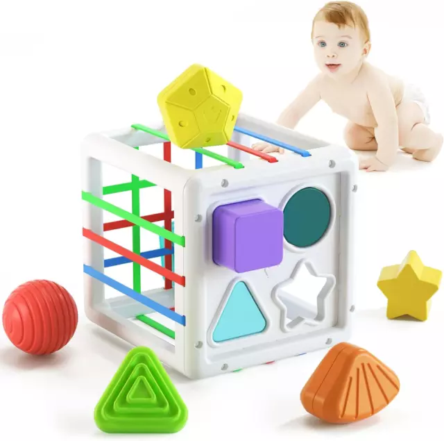 Shape Sorter Baby Toys for 1 Year Boys Girls, Montessori Toys for 1 Year Old , S
