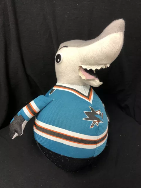 SJ Sharkie San Jose Sharks Mascot 10” Plush Toy Stuffed Animal Hand Puppet  RARE