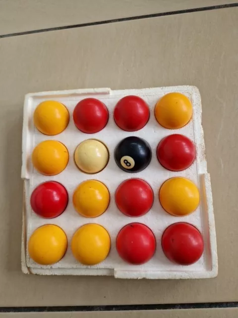 16 Pool Balls Red White Black And Yellow