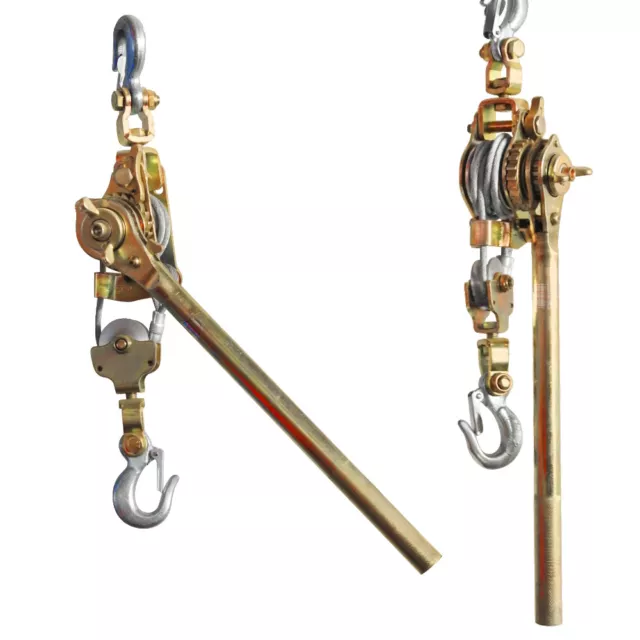 2/3 Ton Hoist Ratchet Hand Lever Puller Come Along Strong Alloy Two Hooks Cable