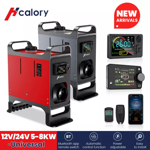 Hcalory bluetooth Portable 5KW-8KW Diesel Air Heater For 12V-24V RV Car Indoor