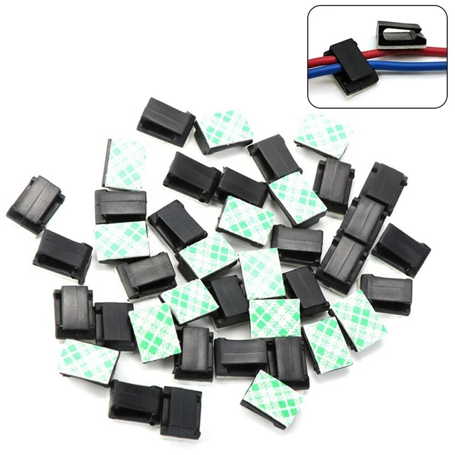 Clips clip câble 20 pièces noir/blanc cordon de données câble attache clips