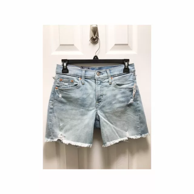 GAP Womens Light Wash Jean Shorts NWT Mid Rise Cutoff Size 25