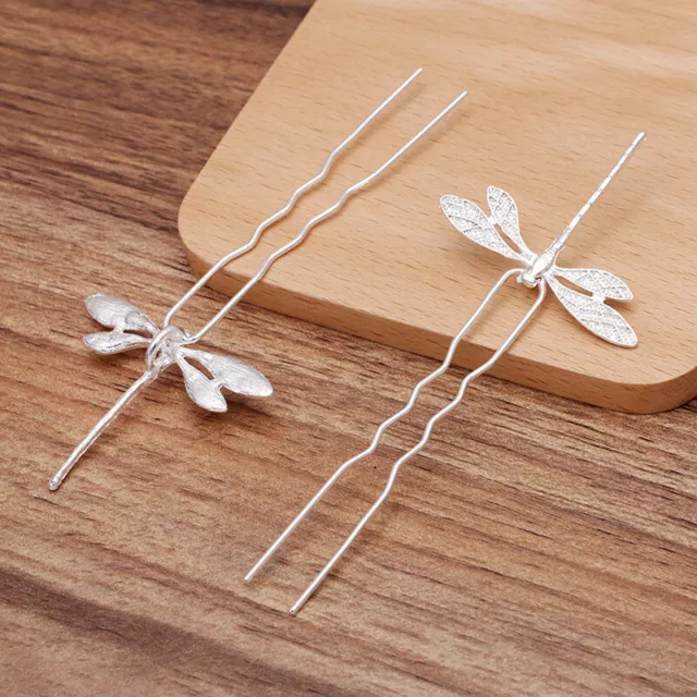 Vintage Hairpin Dragonfly Tassel Kanzashi Flower Step Shake U-shaped Hair Clips