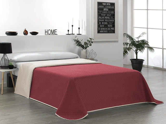 Colcha Martina Home Bouti reversible beige roja 105 cm