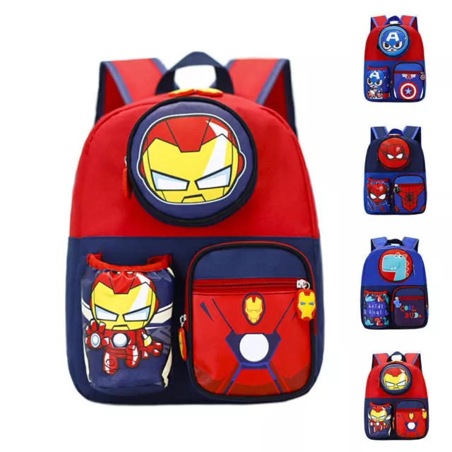 Children Kids Spiderman School Backpack Boys Girls Superhero Book Bags Rucksack