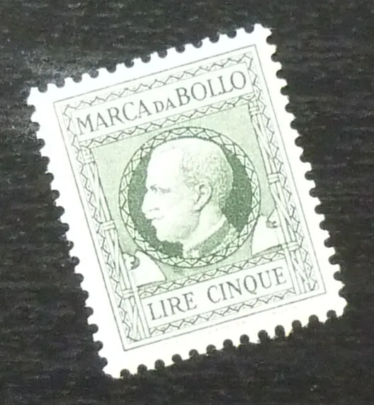 Italy Revenue Stamp - Lire 5-Vittorio Emmanuele III Royalty Marca da Bollo US 10