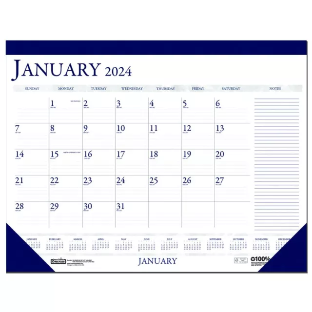 2024 164 HOD164 House of Doolittle Desk Pad Calendar with Notes, 17 x 22"