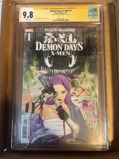 Demon Days: X-Men #1 CGC NM/M 9.8 White Pages SS Signed Peach Momoko! Marvel