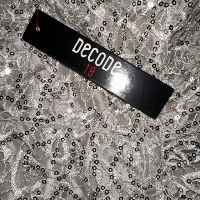 NEW Decode 1.8 Women Short Dress Cocktail  Party Tan Silver Sequin Size 2 2