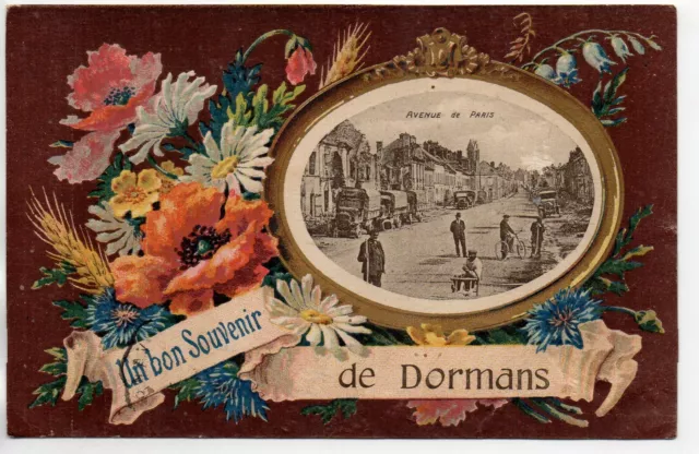 DORMANS - Marne - CPA 51 - card a good souvenir - view rue de Paris