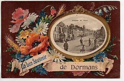 DORMANS - Marne - CPA 51 - carte un bon souvenir - vue rue de Paris