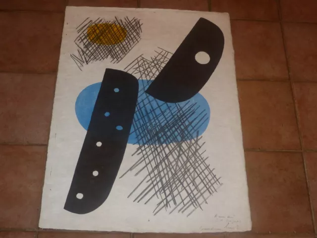 Berto Lardera/Abstract Litho Original Signed Test On Japan Supernacré 1970 2