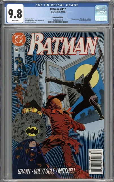 Batman #457 CGC 9.8 NM/MT RARE Newsstand Variant 1st App. Timothy Drake as Robin