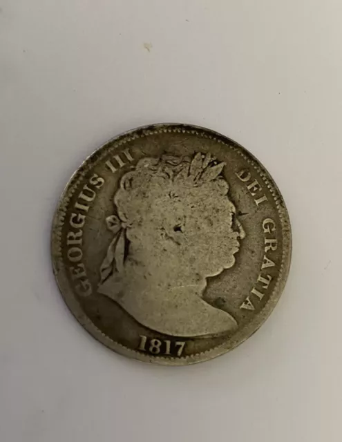 1817 Georgius Iii Silver Half Crown - British Coin King George Iii