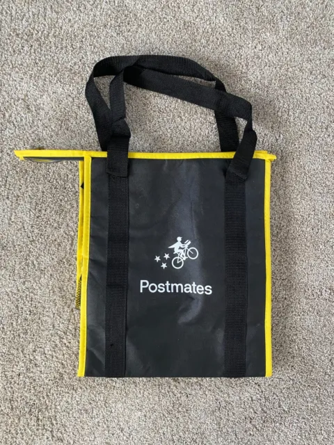 Postmates Insulated Tote Food Delivery Reusable Bag - Zebra  Pockets Mesh Fold