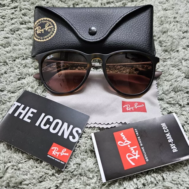 Ray Ban Dammen Sonnenbrille Erika Rb4171 Havanna Original!!! In Braun Wie Neu