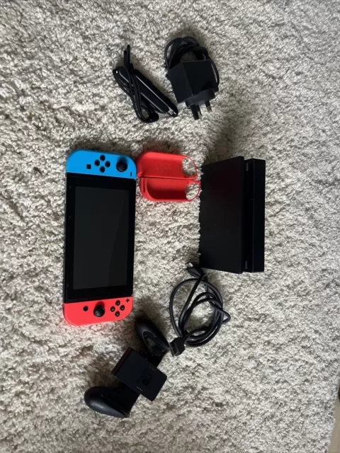 Nintendo Switch Console V1 Patched Neon Blue/Neon Red Joy-Con Controllers, 2017