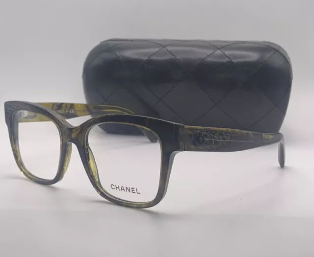 NEW AUTHENTIC CHANEL frames/women 3347c.1568 OLIVE GREEN 52-18-140