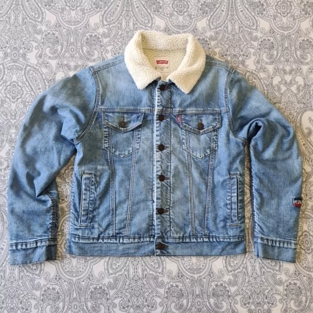 Boys Levi’s Denim Jacket With Fleece Collar Age 12 Brand New